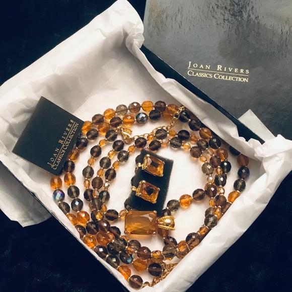 Joan Rivers Vintage Crystal Necklace & Earrings Set - Picture 14 of 16